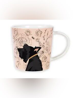 RADLEY LONDON Pink Floral Mug with Scottish terrier  Dog Silhouette